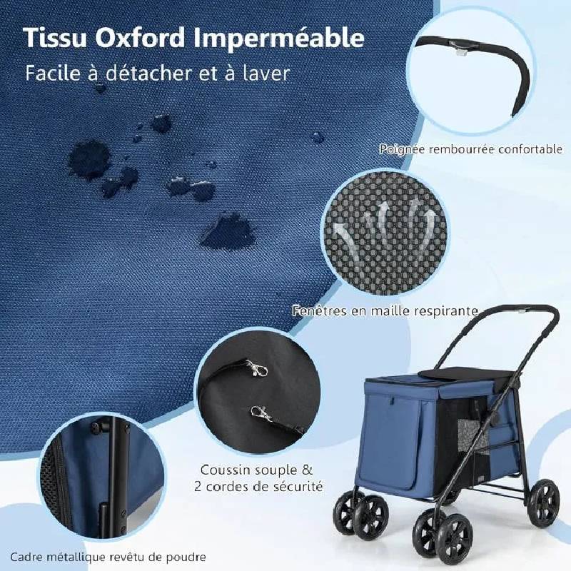 poussette pour chien 20 kg imperméable