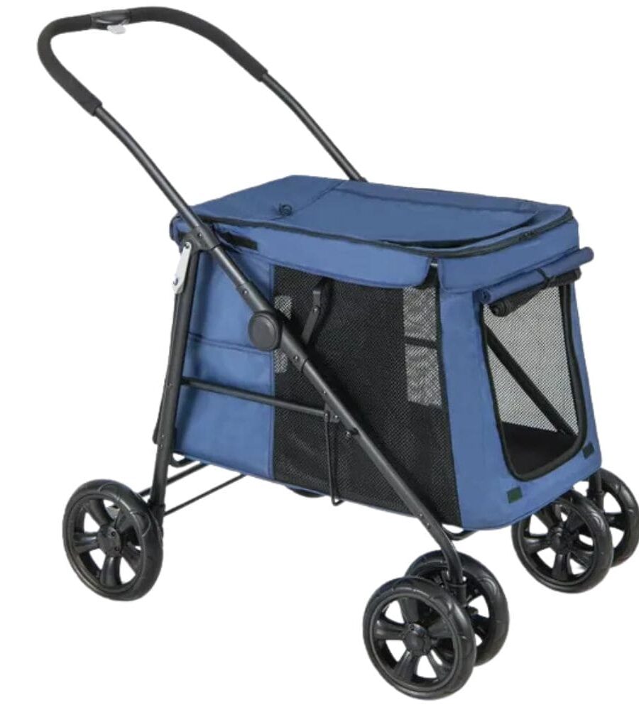 poussette pour chien 20 kg bleu