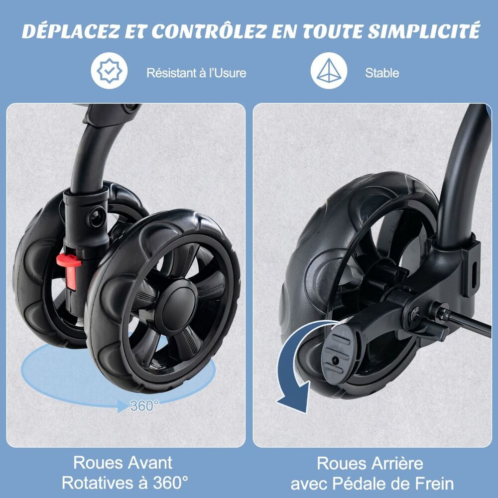 Poussette Pour 2 Chiens roues degres