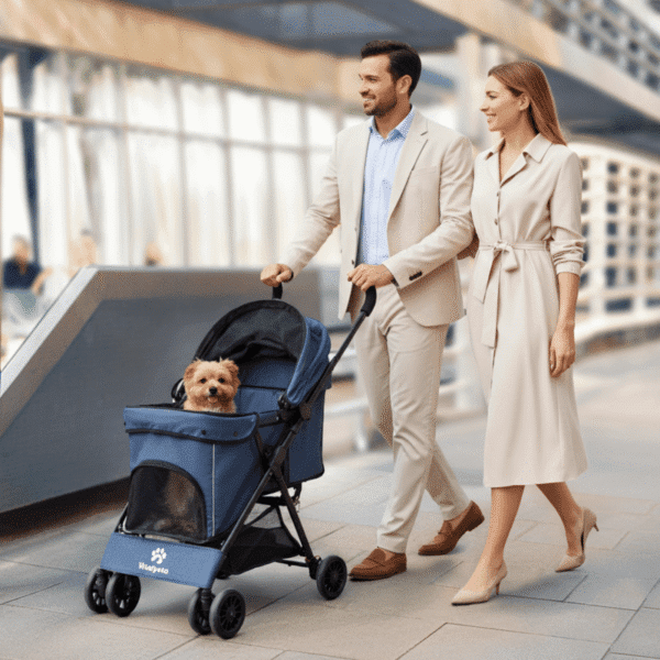 Poussette petit chien maille respirante promenade en ville