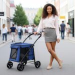 poussette pour chien 20 kg dans une rue