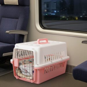 Cage voyage résistante chocs et usure matériau PP qualité supérieure rose