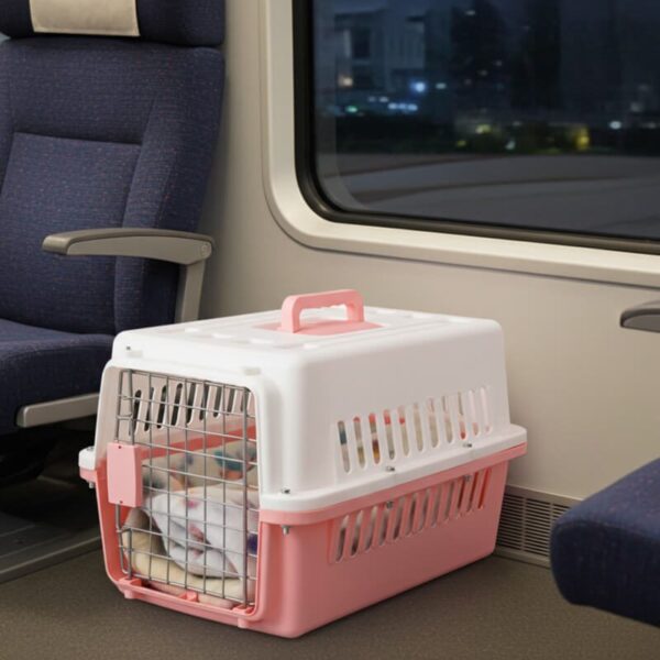 Cage voyage résistante chocs et usure matériau PP qualité supérieure rose