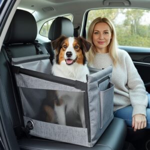 Caisse pour chien grande taille voiture avec femme blonde