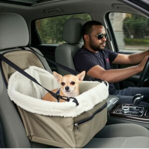 Panier pour chien voiture siège avant, avec des bords surélevés