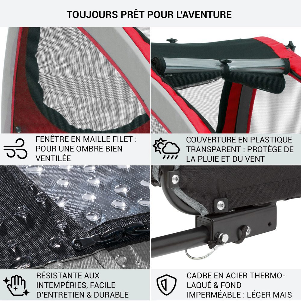 remorque velo chien 45 kg Adaptée aux Conditions Météorologiques