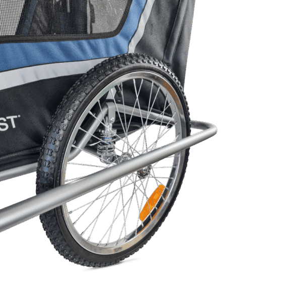 Charette vélo chien vu de cote