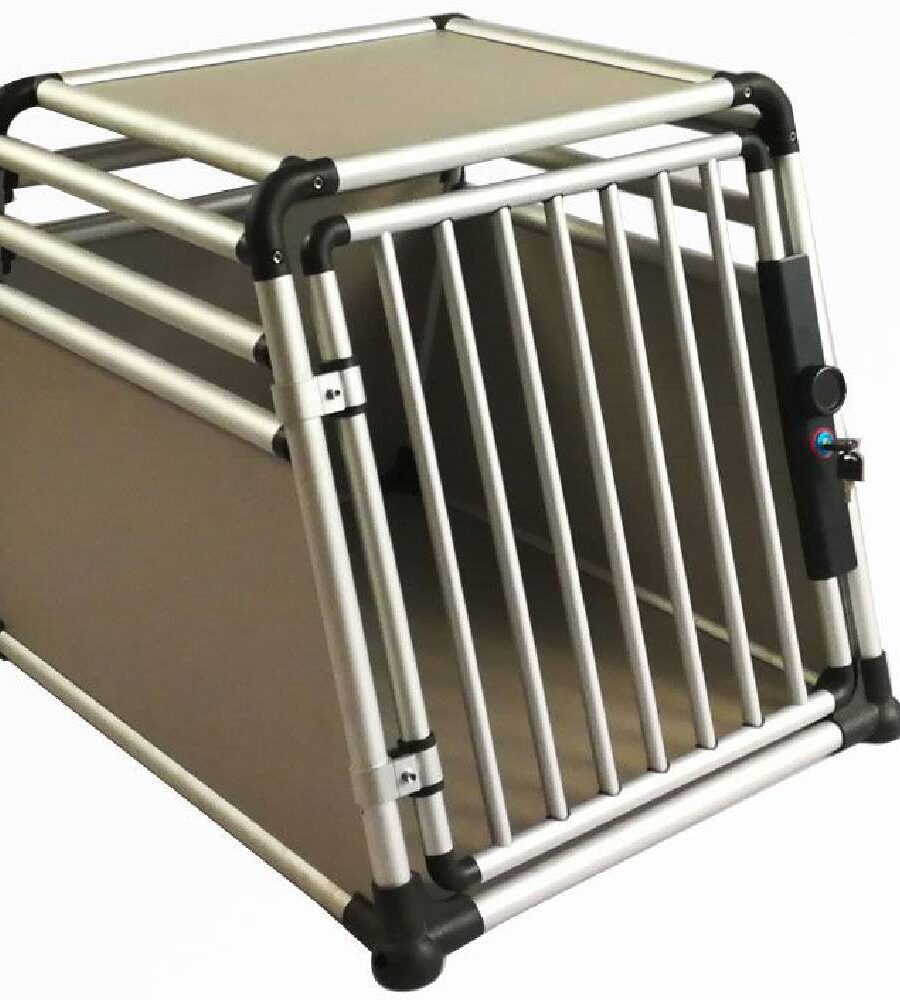 Cage Transport chien Alu Tubes Ronds Serrure Taille L