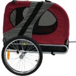 Vue latérale remorque rouge pliable Topmast pour chien