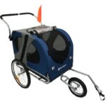 Remorque vélo pour chien 40 kg bleue avec fonction jogger 3 roues