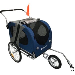 Remorque vélo pour chien 40 kg bleue avec fonction jogger 3 roues