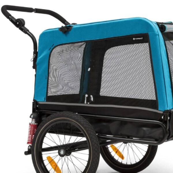 remorque vélo chien amortisseur vu arrière