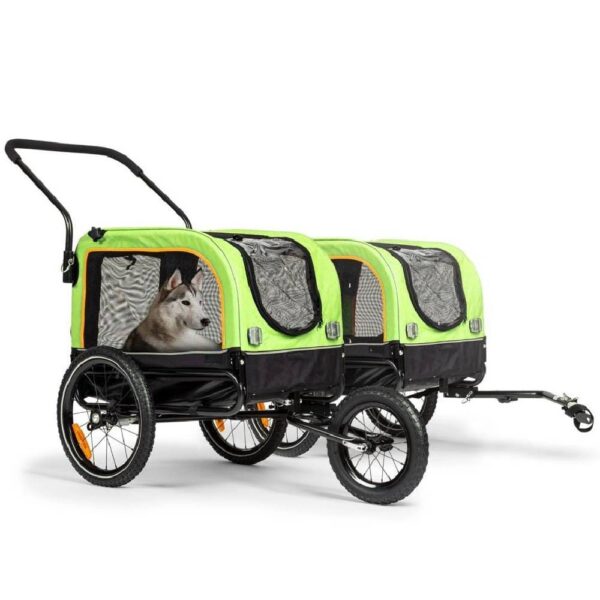 Remorque vélo pour chien 30 kg 2 en 1 avec et sans attelage
