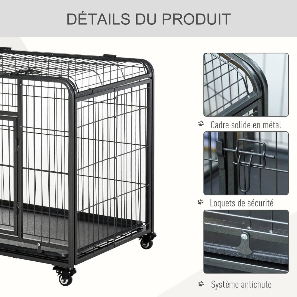cage metal cadre solide en metal loquets de securite systeme antichute