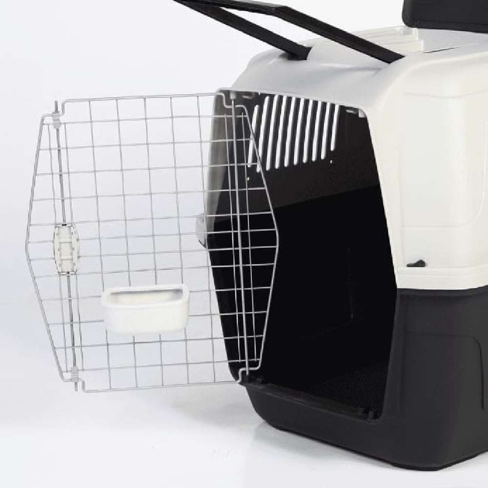 vu de la grille métallique cage de transport avion pour chien 102 x 74 x 76 cm