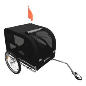 Remorque vélo chien pliable noire Topmast XL stable et spacieuse