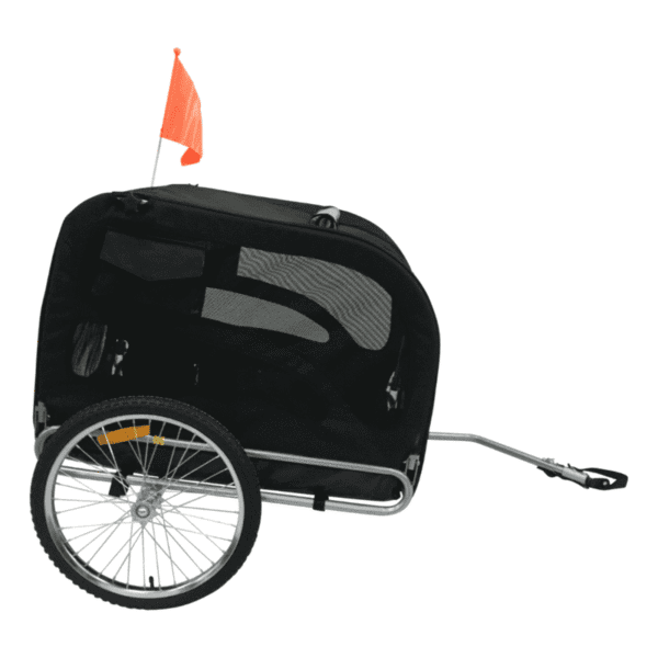 Remorque transport canine pliable nylon noir pour 40 kg