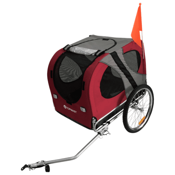 Structure pliable compacte remorque rouge transport canin