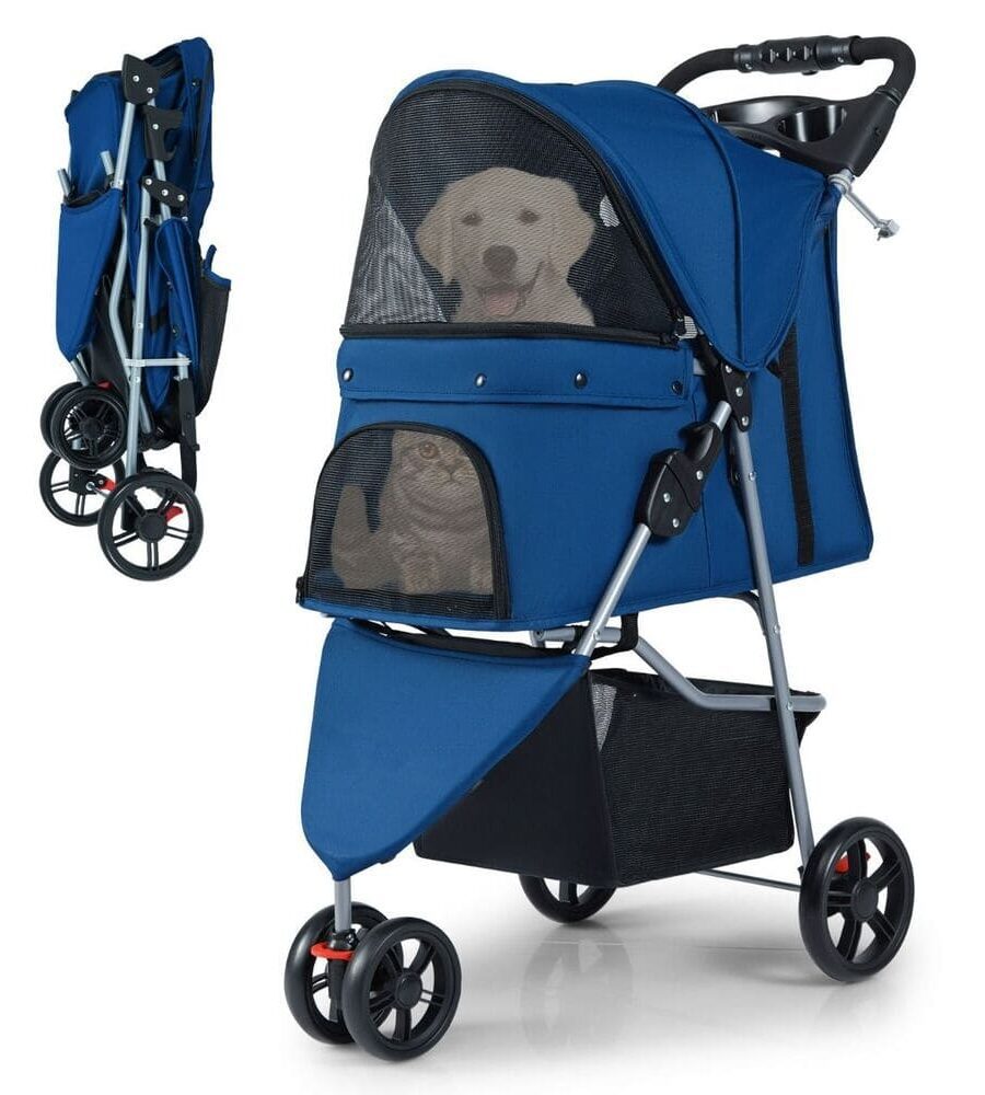Poussette Chien 15kg avec 3 Roues