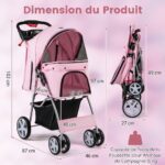 dimensions de la poussette rose pour chien
