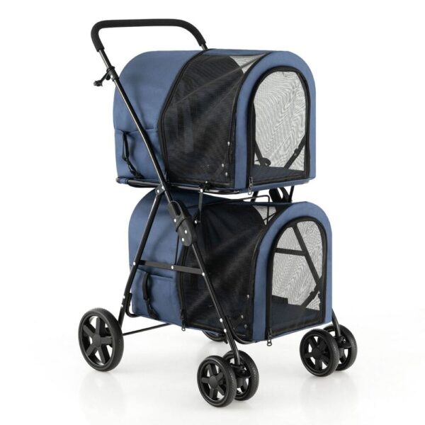 Poussette Pour Chien Et Chat bleu