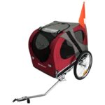 Cadre abaissé stable remorque vélo rouge pour chien moyen