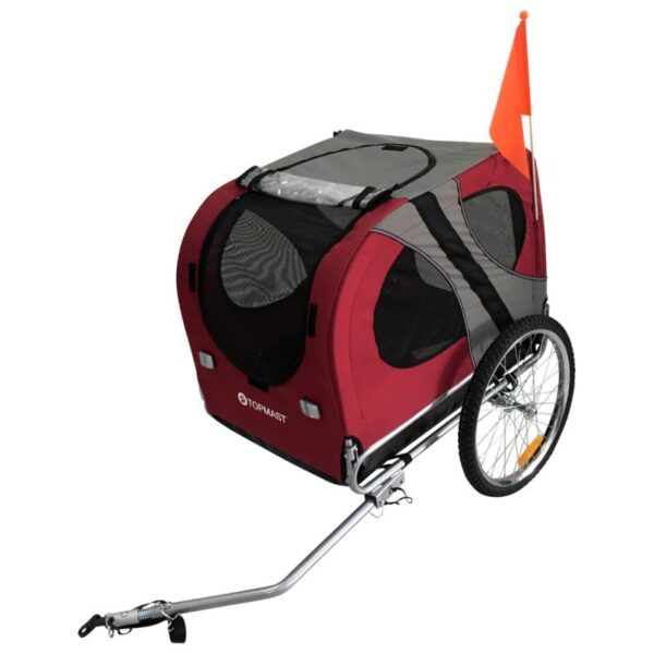 Cadre abaissé stable remorque vélo rouge pour chien moyen