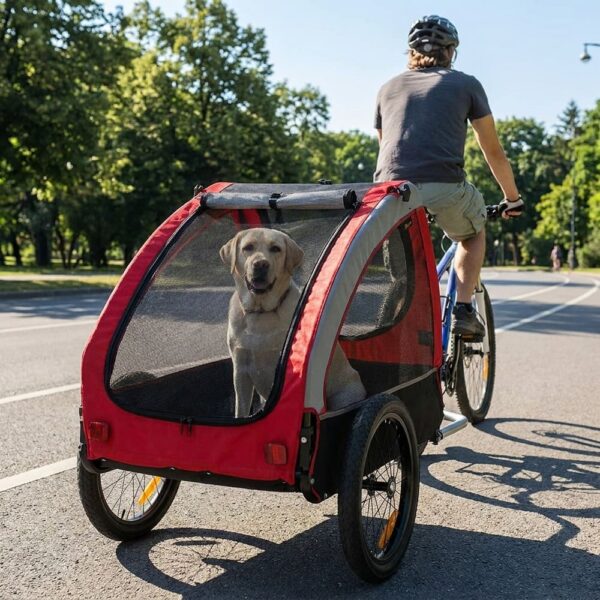 remorque velo chien 45 kg rouge