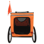 Drapeau de sécurité orange sur remorque vélo chien Topmast