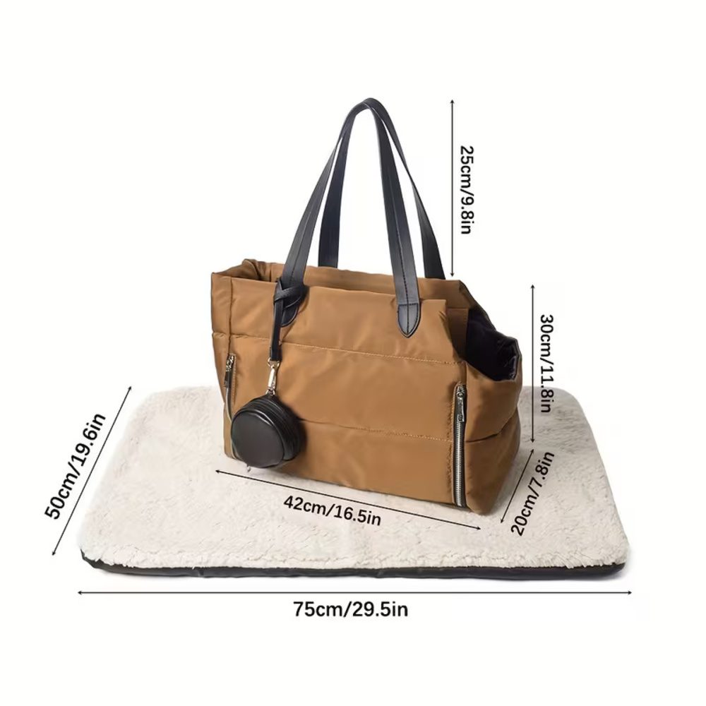 Sac de transport pour chien 5 kg doublure fourrure amovible