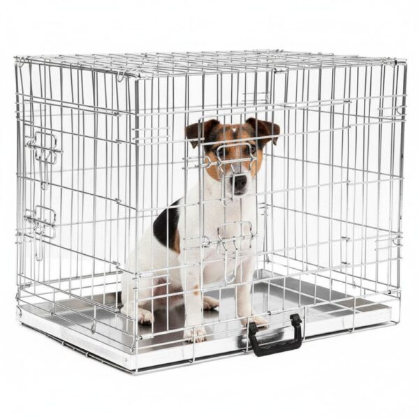 Cage Transport Chien M Galvanisée Pliable 2 Portes Avec Plateau Métallique Cage Transport Chien M Galvanisée Pliable 2 Portes Avec Plateau Métallique