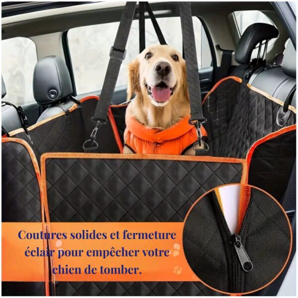 Protection voiture chien hamac convertible 4-en-1 poches rangement