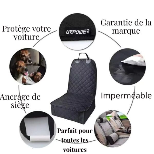 Couvre-siège voiture chien étanche nettoyage facile noir