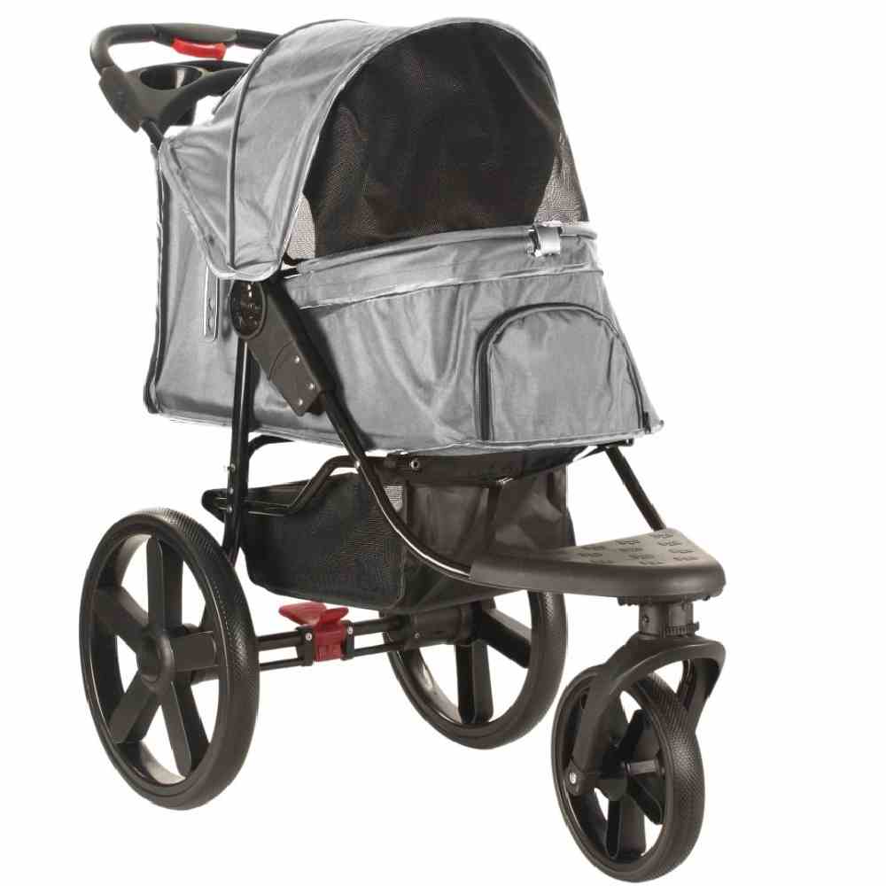 Poussette chien roues géantes 40 cm suspensions arrière