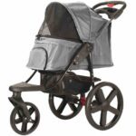 Poussette chien 3 roues confort anthracite roues XXL 40 cm