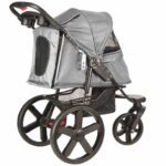 Poussette chien roue avant pivotante 28 cm maniabilité