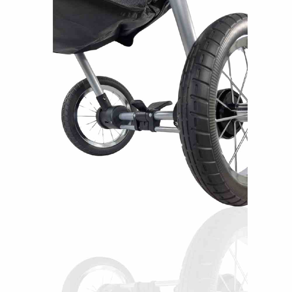 Poussette chien tout terrain anthracite roues 30 cm suspensions