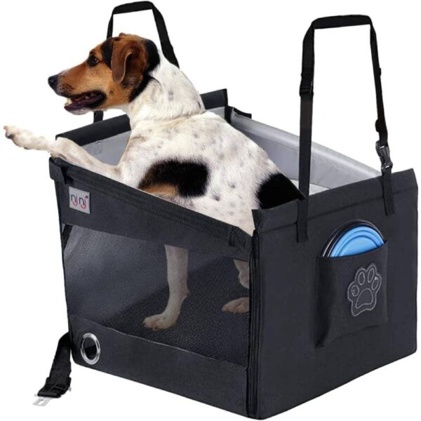 Siège auto pour chien 20kg surélevé structure rigide gris