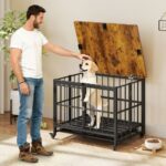 Cage chien bois pliable structure peu encombrante rangement facile