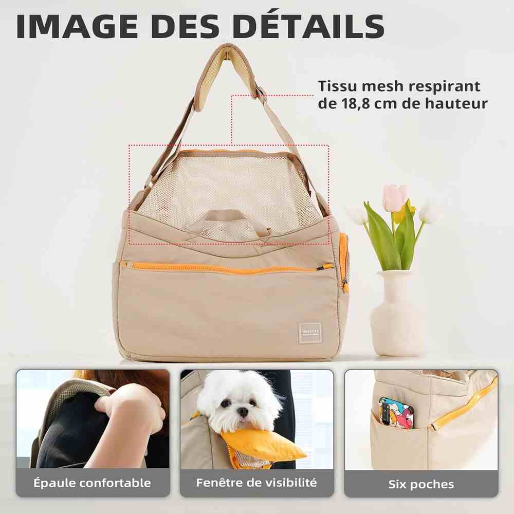Sac de transport pour chien yorkshire tissu maillé respirant