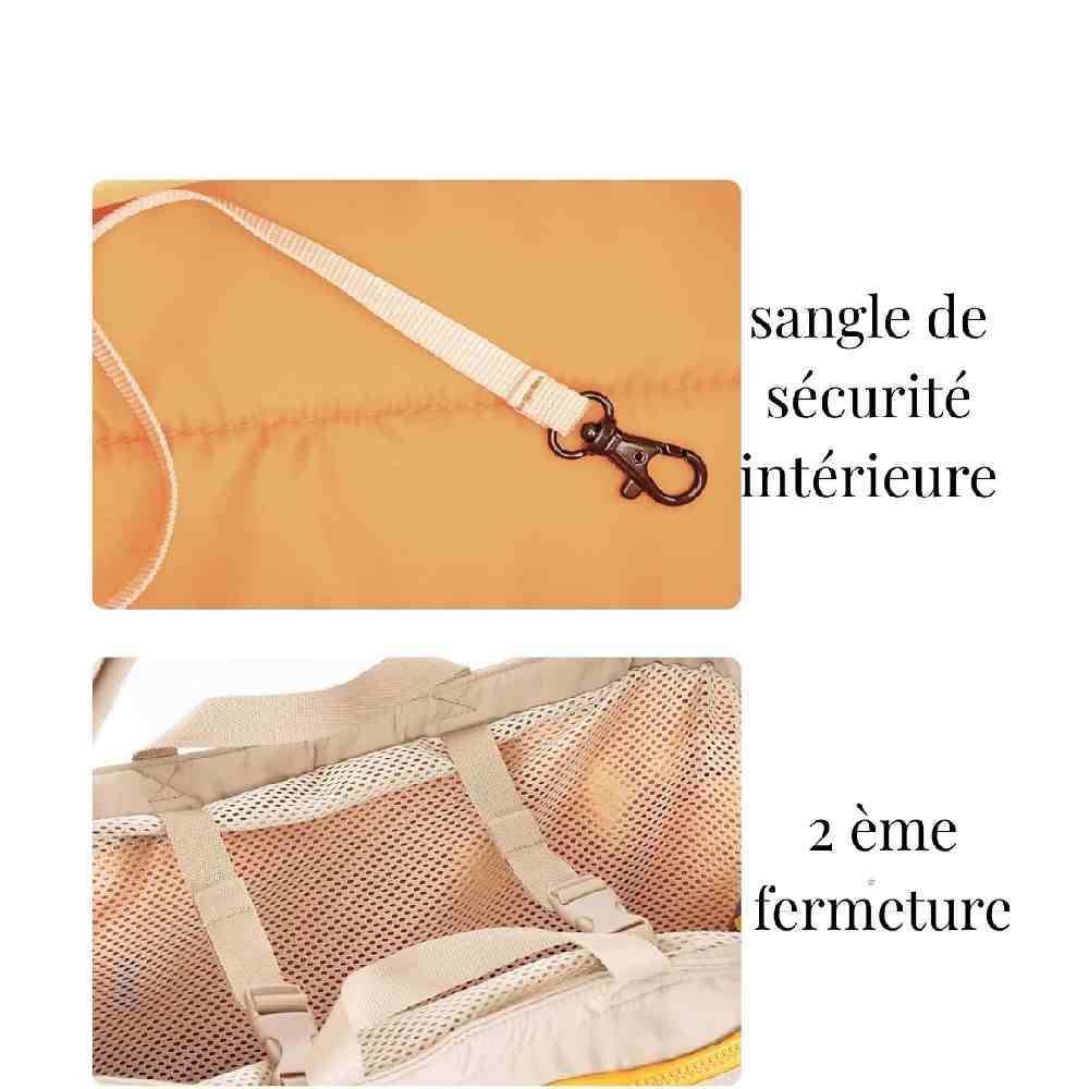 Sac de transport pour chien yorkshire double verrouillage sécurité