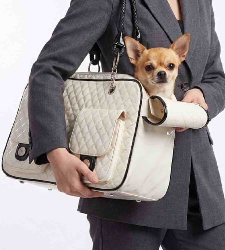 Sac transport chien noir 43x19x27 cm petit chien chat 3.5 kg