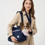 Sac transport petit chien trois modes portage main bandoulière croisé