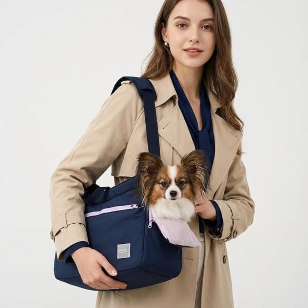 Sac transport petit chien trois modes portage main bandoulière croisé