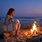 Sac de Transport Pour Chien Léger sur la plage au bord feu de camps