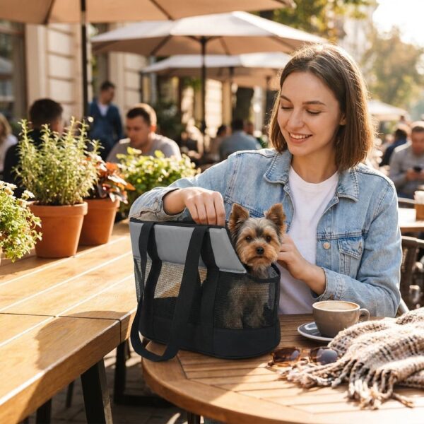 Sac transport chien ultra léger Oxford maille respirante été chaleur 50x25x28