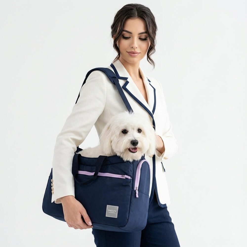Sac transport petit chien trois modes portage main bandoulière croisé
