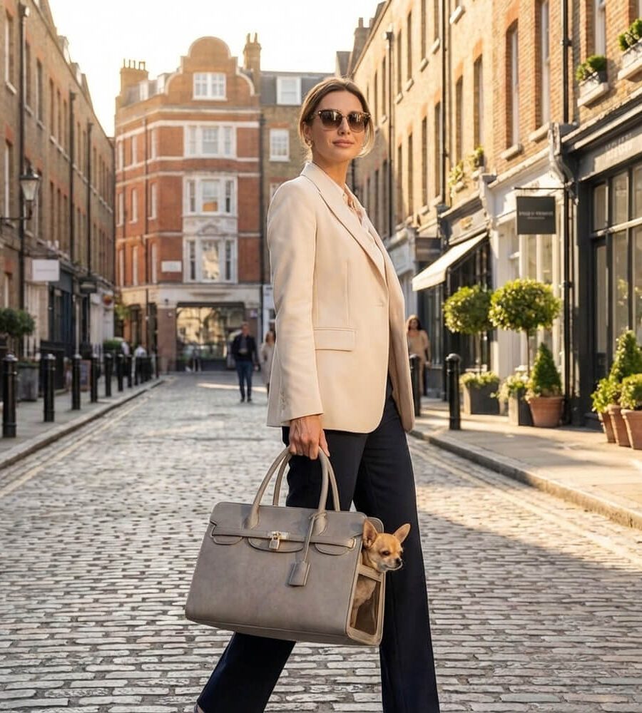 Sac transport Chihuahua Yorkshire Bichon Cavalier 6,5 kg gris élégant