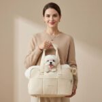 Sac de transport pour chien beige petit chien chihuahua yorkshire