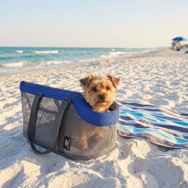 Sac De Transport Pour Chien Pliable sur la plage